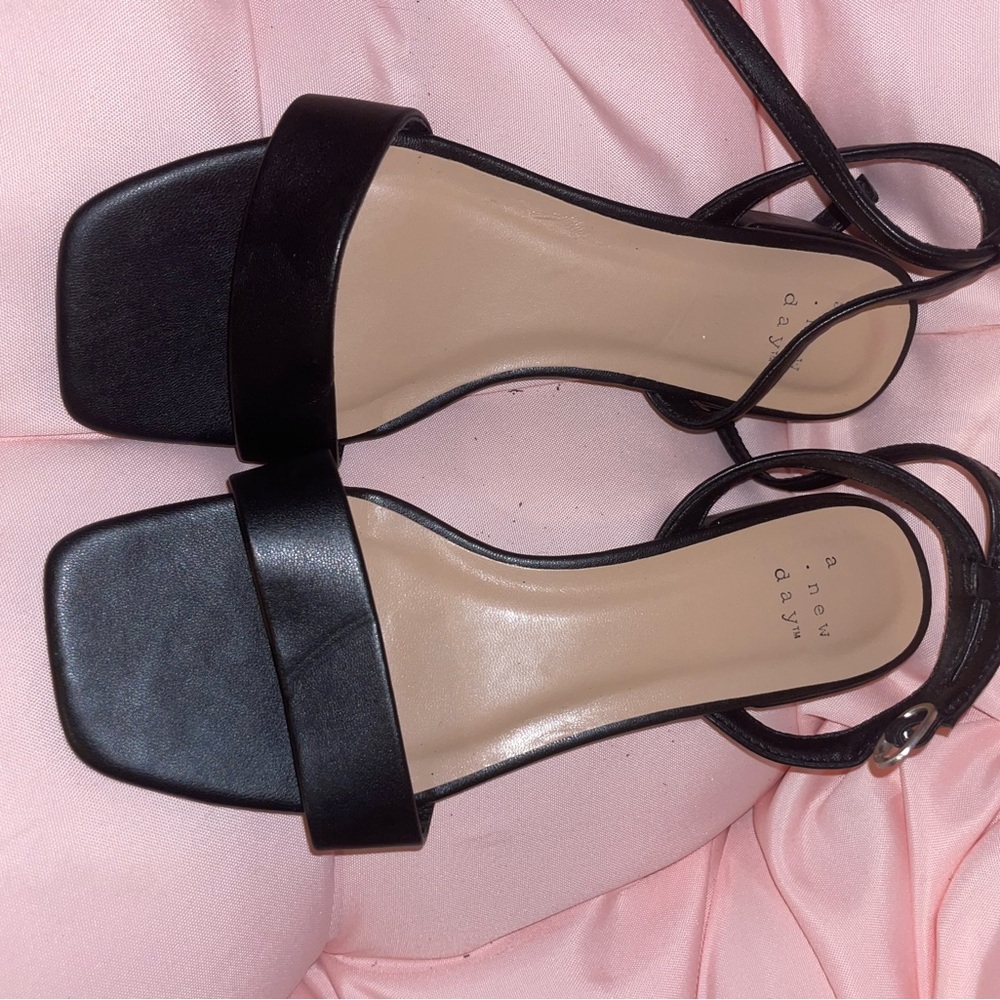 A New Day Black Strappy Heels